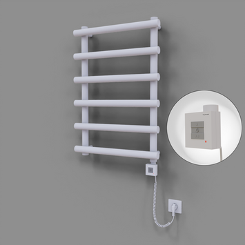 Radiva - Amazon Dekoratif Elektrikli Havlupan 600x850 Beyaz (KTX1 Termostat) 300W Spiral Kablolu