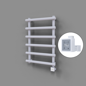 Radiva - Amazon Dekoratif Elektrikli Havlupan 600x850 Beyaz (KTX3 Termostat) 300W