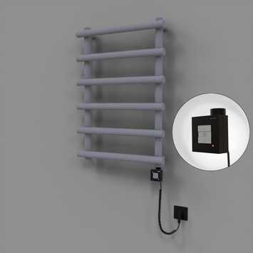 Radiva - Amazon Dekoratif Elektrikli Havlupan 600x850 Gri (KTX1 Termostat) 300W Spiral Kablolu