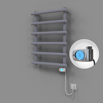 Radiva - Amazon Dekoratif Elektrikli Havlupan 600x850 Gri (Musa Termostat) 300W