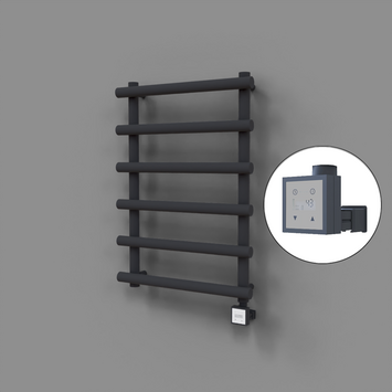 Radiva - Amazon Dekoratif Elektrikli Havlupan 600x850 Koyu Antrasit (KTX3 Termostat) 300W
