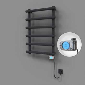 Radiva - Amazon Dekoratif Elektrikli Havlupan 600x850 Koyu Antrasit (Musa Termostat) 300W