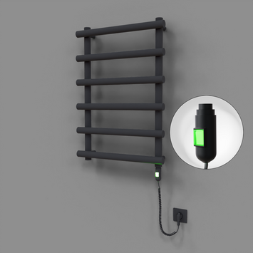 Radiva - Amazon Dekoratif Elektrikli Havlupan 600x850 Koyu Antrasit (On/Off Düğmeli) 300W