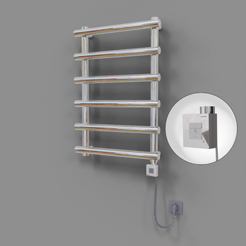 Radiva - Amazon Dekoratif Elektrikli Havlupan 600x850 Krom (KTX1 Termostat) 200W Spiral Kablolu