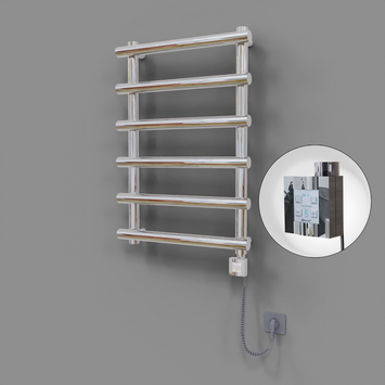 Radiva - Amazon Dekoratif Elektrikli Havlupan 600x850 Krom (KTX4 Termostat) 200W Spiral Kablolu