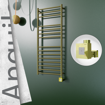 - ANGUILA Elektrikli Paslanmaz Çelik Havlupan 500x1210 Satine Altın (KTX1 Termostat) 200W  - ANGUILA Elektrikli Paslanmaz Çelik Havlupan 500x1210 Satine Altın (KTX1 Termostat) 200W