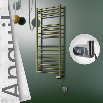 - ANGUILA Elektrikli Paslanmaz Çelik Havlupan 500x1210 Satine Altın (Thesis Termostat) 200W  - ANGUILA Elektrikli Paslanmaz Çelik Havlupan 500x1210 Satine Altın (Thesis Termostat) 200W