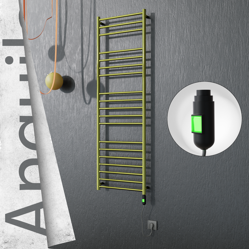 ANGUILA Elektrikli Paslanmaz Çelik Havlupan 500x1630 Altın (On/Off Düğmeli) 300W
