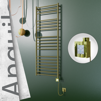 - ANGUILA Elektrikli Paslanmaz Çelik Havlupan 600x1630 Satine Altın (KTX4 Termostat) 300W Spiral Kablolu  - ANGUILA Elektrikli Paslanmaz Çelik Havlupan 600x1630 Satine Altın (KTX4 Termostat) 300W Spiral Kablolu