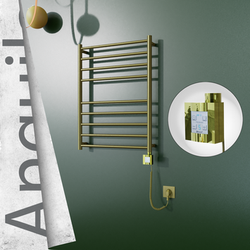 - ANGUILA Elektrikli Paslanmaz Çelik Havlupan 600x790 Satine Altın (KTX4 Termostat) 200W Spiral Kablolu  - ANGUILA Elektrikli Paslanmaz Çelik Havlupan 600x790 Satine Altın (KTX4 Termostat) 200W Spiral Kablolu