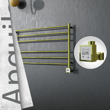 Radiva - Angulia Elektrikli Paslanmaz Çelik Havlupan 1000x590 Altın (KTX3 Termostat) 200W
