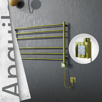 Radiva - Angulia Elektrikli Paslanmaz Çelik Havlupan 1000x590 Altın (KTX4 Termostat) 200W Spiral Kablolu