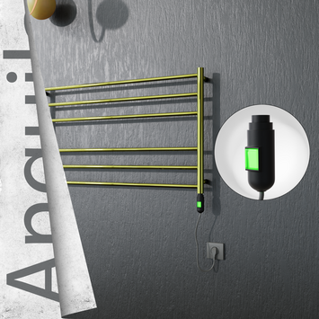 Radiva - Angulia Elektrikli Paslanmaz Çelik Havlupan 1000x590 Altın (On/Off Düğmeli) 200W
