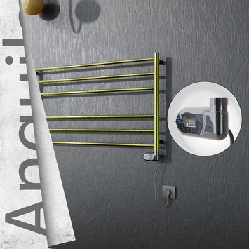 Radiva - Angulia Elektrikli Paslanmaz Çelik Havlupan 1000x590 Altın (Thesis Termostat) 200W