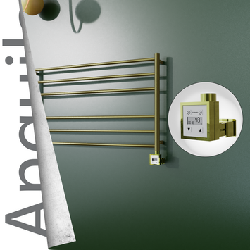 Radiva - Angulia Elektrikli Paslanmaz Çelik Havlupan 1000x590 Satine Altın (KTX3 Termostat) 200W