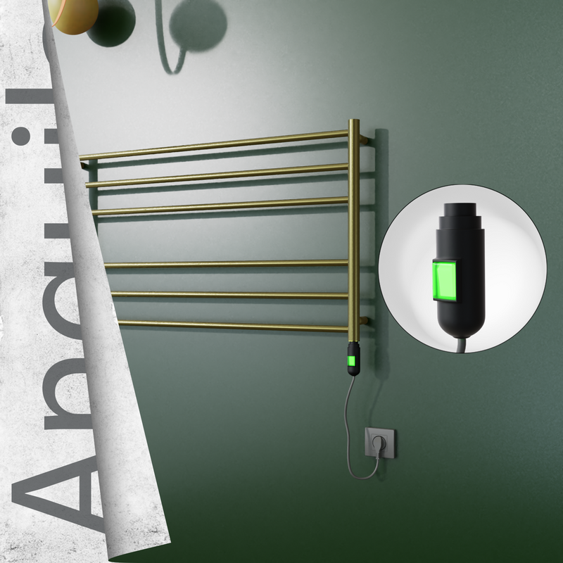 Angulia Elektrikli Paslanmaz Çelik Havlupan 1000x590 Satine Altın (On/Off Düğmeli) 200W