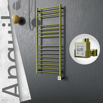 Radiva - Angulia Elektrikli Paslanmaz Çelik Havlupan 500x1210 Altın (KTX3 Termostat) 200W