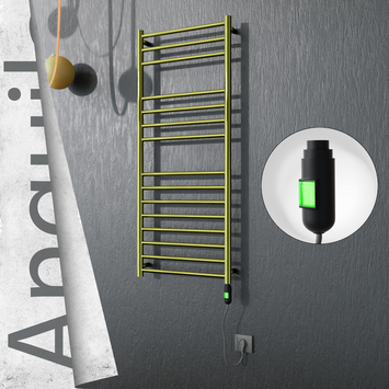 Radiva - Angulia Elektrikli Paslanmaz Çelik Havlupan 500x1210 Altın (On/Off Düğmeli) 200W