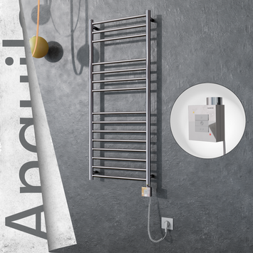 Radiva - Angulia Elektrikli Paslanmaz Çelik Havlupan 500x1210 Ayna Polisaj (KTX1 Termostat) 200W Spiral Kablolu