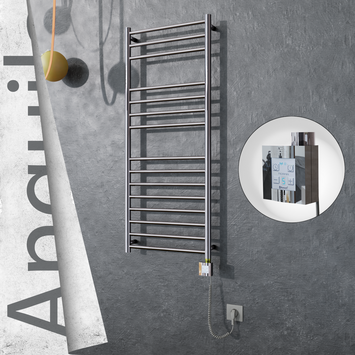 Radiva - Angulia Elektrikli Paslanmaz Çelik Havlupan 500x1210 Ayna Polisaj (KTX4 Termostat) 200W Spiral Kablolu