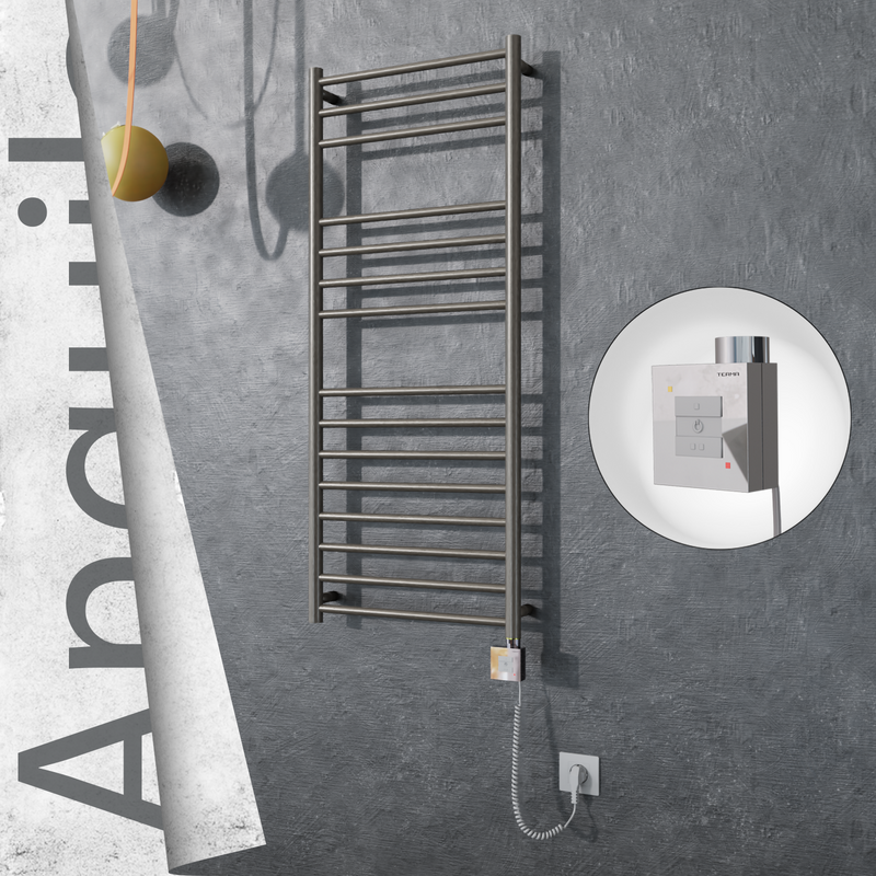 Angulia Elektrikli Paslanmaz Çelik Havlupan 500x1210 Satin Polisaj (KTX1 Termostat) 200W Spiral Kablolu
