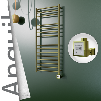 Radiva - Angulia Elektrikli Paslanmaz Çelik Havlupan 500x1210 Satine Altın (KTX3 Termostat) 200W