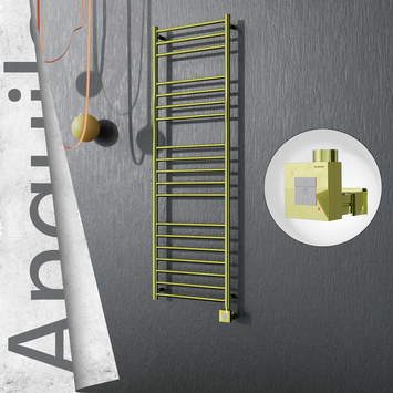 Radiva - Angulia Elektrikli Paslanmaz Çelik Havlupan 500x1630 Altın (KTX1 Termostat) 300W
