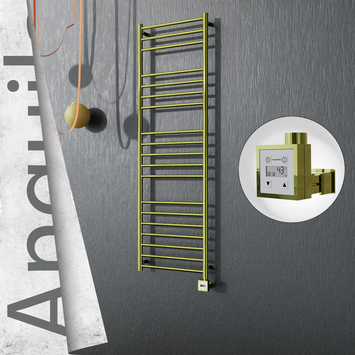 Radiva - Angulia Elektrikli Paslanmaz Çelik Havlupan 500x1630 Altın (KTX3 Termostat) 300W