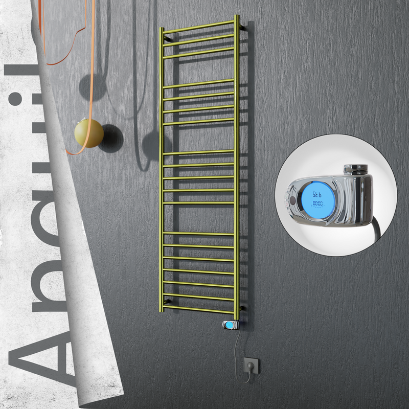 Angulia Elektrikli Paslanmaz Çelik Havlupan 500x1630 Altın (Musa Termostat) 300W