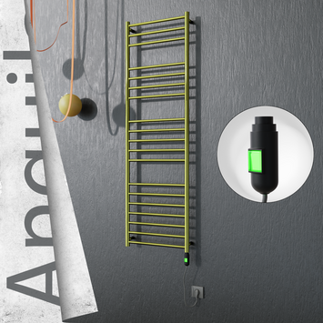 Radiva - Angulia Elektrikli Paslanmaz Çelik Havlupan 500x1630 Altın (On/Off Düğmeli) 300W