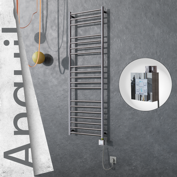 Radiva - Angulia Elektrikli Paslanmaz Çelik Havlupan 500x1630 Ayna Polisaj (KTX4 Termostat) 300W Spiral Kablolu