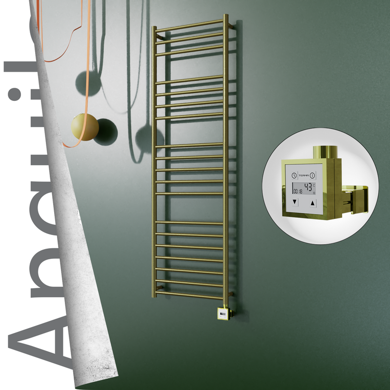 Angulia Elektrikli Paslanmaz Çelik Havlupan 500x1630 Satine Altın (KTX3 Termostat) 300W