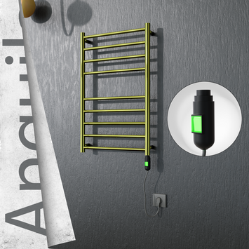 Radiva - Angulia Elektrikli Paslanmaz Çelik Havlupan 500x790 Altın (On/Off Düğmeli) 200W
