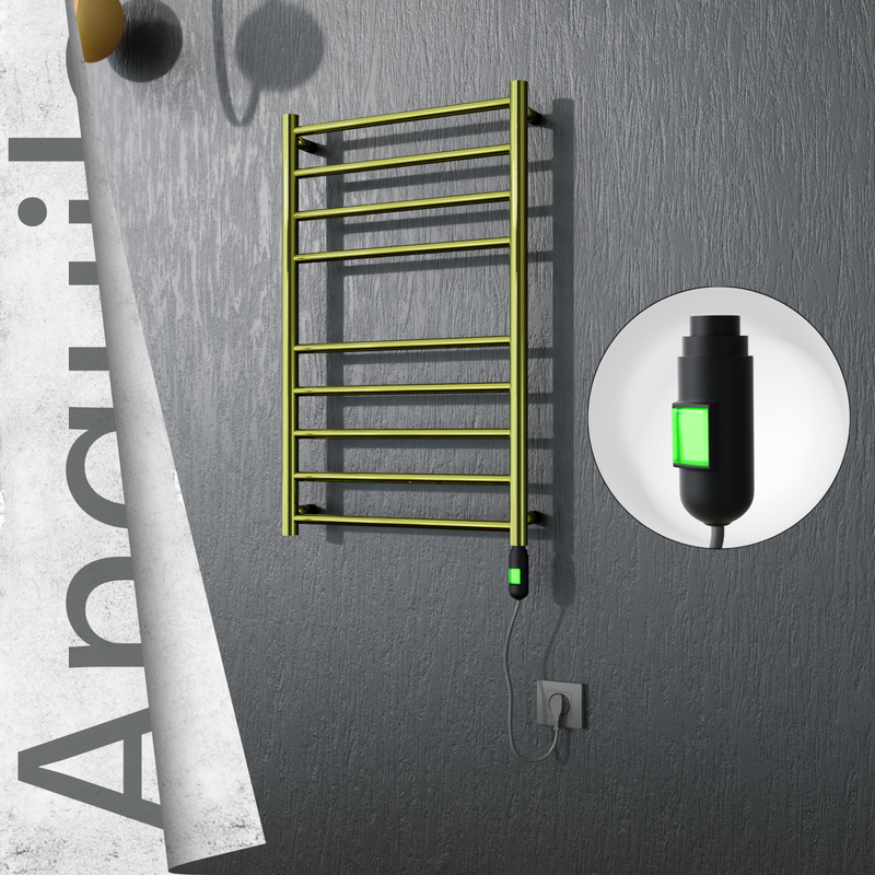 Angulia Elektrikli Paslanmaz Çelik Havlupan 500x790 Altın (On/Off Düğmeli) 200W