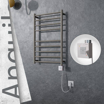 Radiva - Angulia Elektrikli Paslanmaz Çelik Havlupan 500x790 Satin Polisaj (KTX1 Termostat) 200W Spiral Kablolu