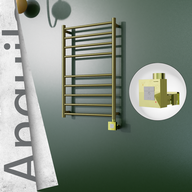 Angulia Elektrikli Paslanmaz Çelik Havlupan 500x790 Satine Altın (KTX1 Termostat) 200W