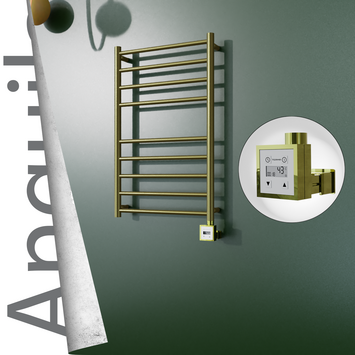 Radiva - Angulia Elektrikli Paslanmaz Çelik Havlupan 500x790 Satine Altın (KTX3 Termostat) 200W