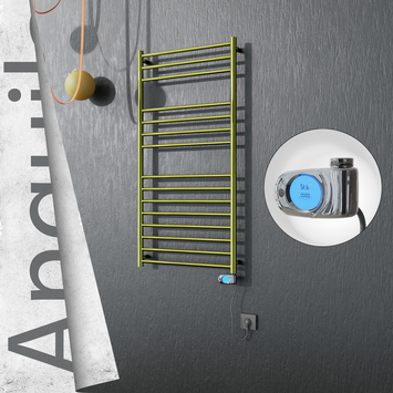 Radiva - Angulia Elektrikli Paslanmaz Çelik Havlupan 600x1210 Altın (Musa Termostat) 300W