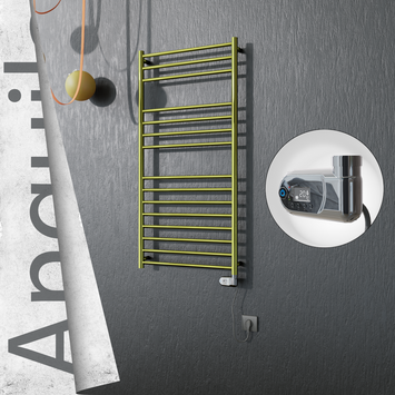 Radiva - Angulia Elektrikli Paslanmaz Çelik Havlupan 600x1210 Altın (Thesis Termostat) 300W