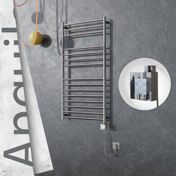 Radiva - Angulia Elektrikli Paslanmaz Çelik Havlupan 600x1210 Ayna Polisaj (KTX4 Termostat) 300W Spiral Kablolu