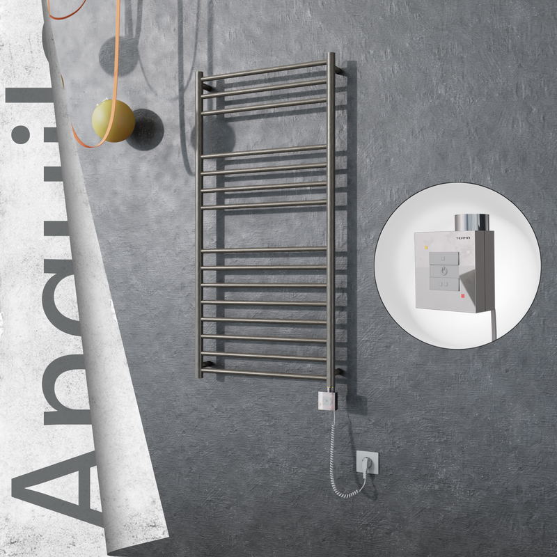 Angulia Elektrikli Paslanmaz Çelik Havlupan 600x1210 Satin Polisaj (KTX1 Termostat) 300W Spiral Kablolu