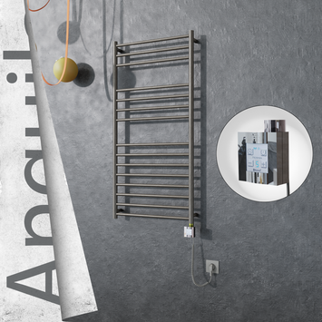 Radiva - Angulia Elektrikli Paslanmaz Çelik Havlupan 600x1210 Satin Polisaj (KTX4 Termostat) 300W Spiral Kablolu
