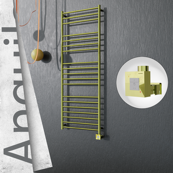 Radiva - Angulia Elektrikli Paslanmaz Çelik Havlupan 600x1630 Altın (KTX1 Termostat) 300W