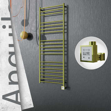 Radiva - Angulia Elektrikli Paslanmaz Çelik Havlupan 600x1630 Altın (KTX3 Termostat) 300W