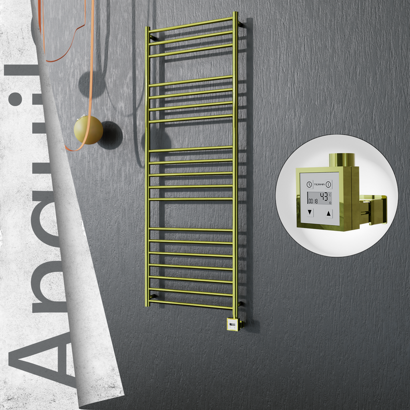 Angulia Elektrikli Paslanmaz Çelik Havlupan 600x1630 Altın (KTX3 Termostat) 300W