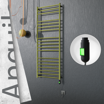 Radiva - Angulia Elektrikli Paslanmaz Çelik Havlupan 600x1630 Altın (On/Off Düğmeli) 300W