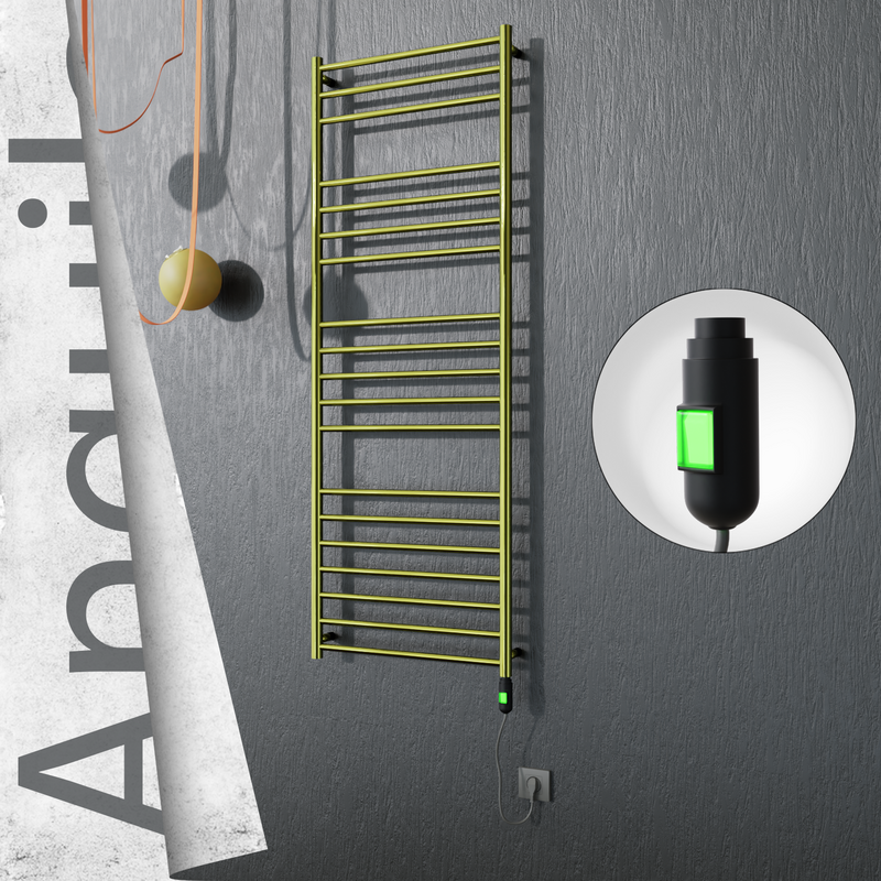 Angulia Elektrikli Paslanmaz Çelik Havlupan 600x1630 Altın (On/Off Düğmeli) 300W