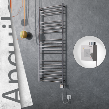 Radiva - Angulia Elektrikli Paslanmaz Çelik Havlupan 600x1630 Ayna Polisaj (KTX1 Termostat) 300W Spiral Kablolu