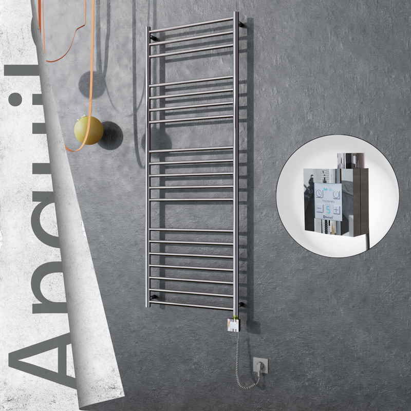 Angulia Elektrikli Paslanmaz Çelik Havlupan 600x1630 Ayna Polisaj (KTX4 Termostat) 300W Spiral Kablolu