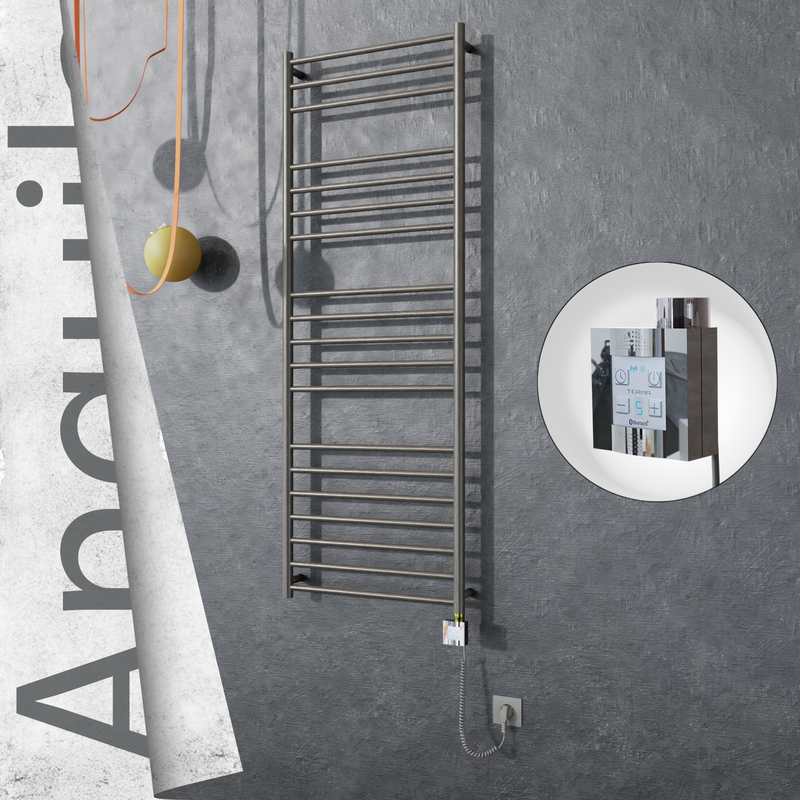 Angulia Elektrikli Paslanmaz Çelik Havlupan 600x1630 Satin Polisaj (KTX4 Termostat) 300W Spiral Kablolu